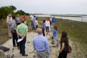 Group training at living shoreline site