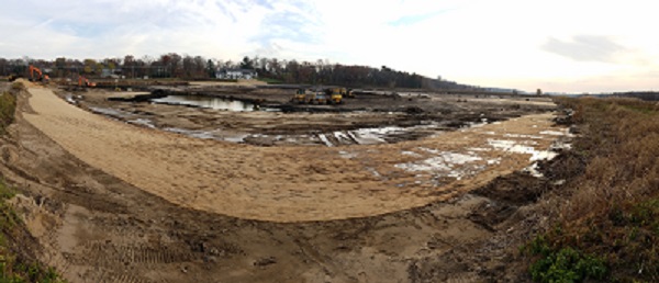 Bear Creek West pond under construction 14nov2016