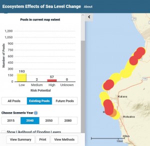 This interactive tool enables planners and managers visualize impacts of future development and rising sea levels on anchialine pools to help prioritize restoration and conservation efforts.