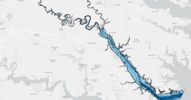 A map shows the different habitat areas in the York River, Virginia